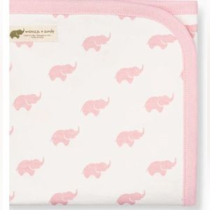 Monica & Andy pink elephant coming home blanket